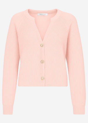 Cardigan with V -neck - Altrosa