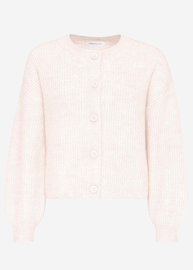 Cardigan mit Rundhalsausschnitt - offwhite