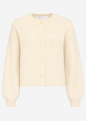 Crew neck cardigan - off-white