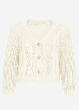 Cardiac cardigan with button placket - beige