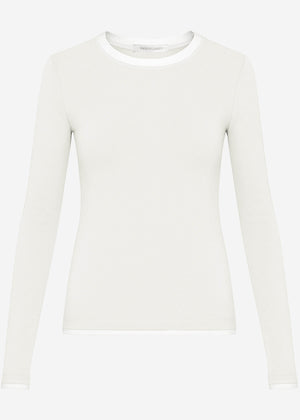 Langarmshirt mit Kontrasteinsätzen - taupe