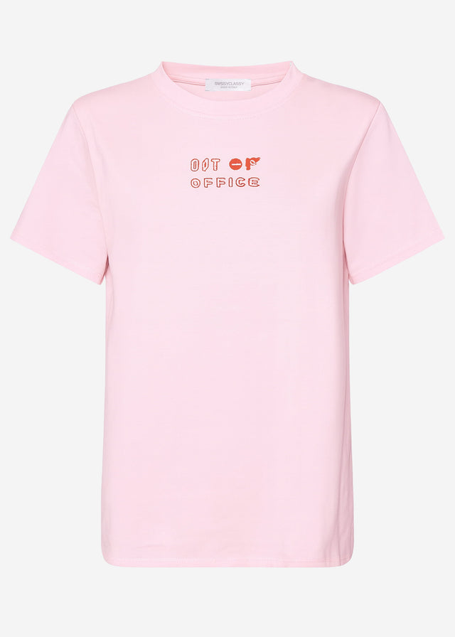 Oversize T-Shirt mit Print - rosa