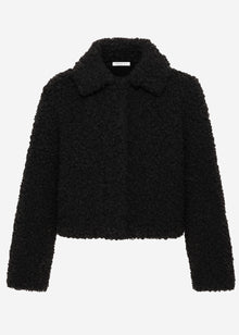 Jacke aus Teddyfell - schwarz