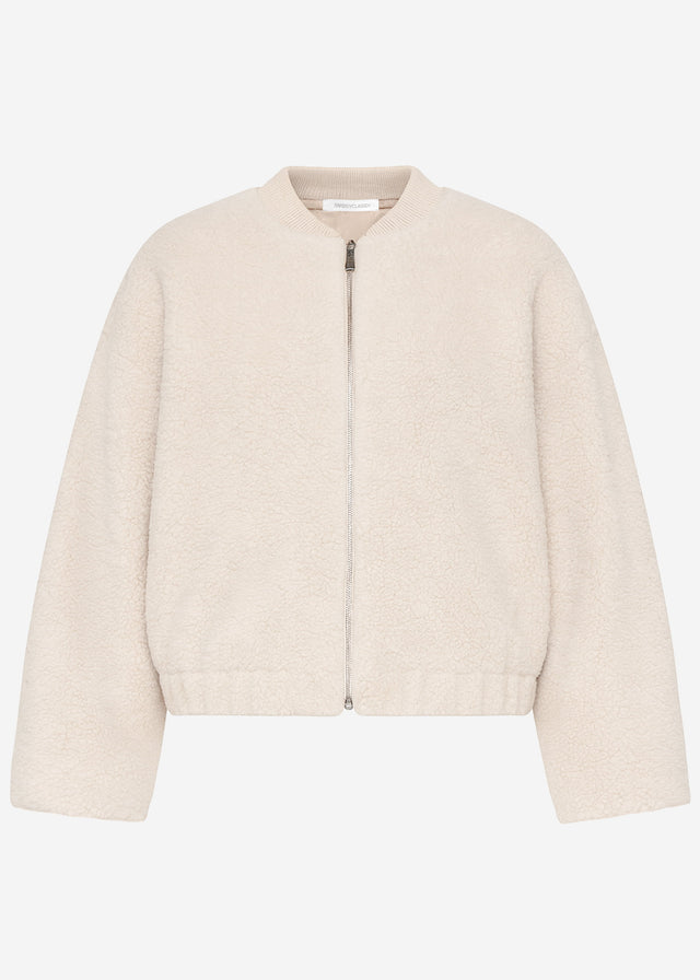 Bomberjacke aus Teddyfell - beige