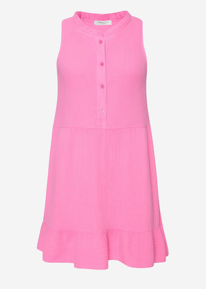 Smart Musselin dress with ruffles - pink
