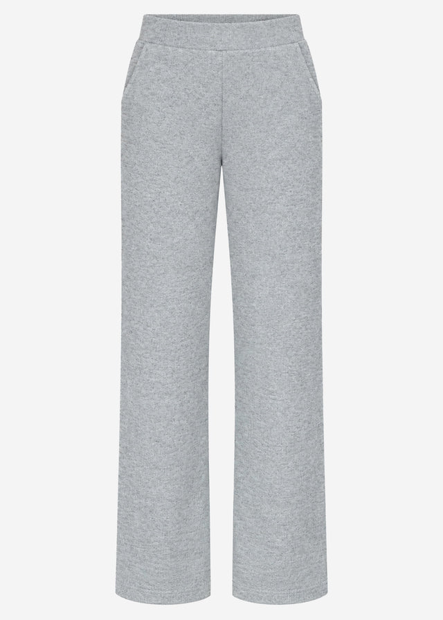 Loungewear Hose in Rippoptik - grau