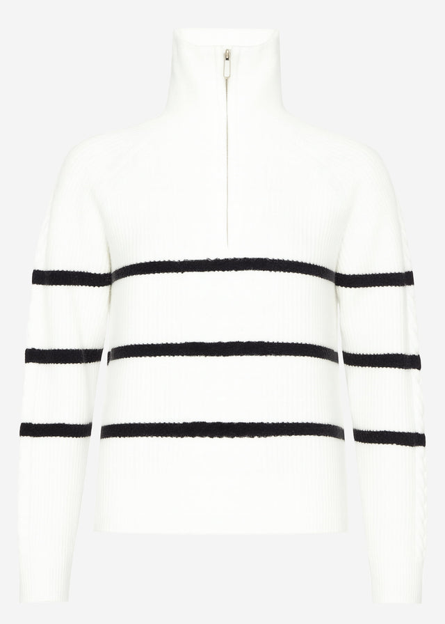Jumper with zip at the collar - off-white