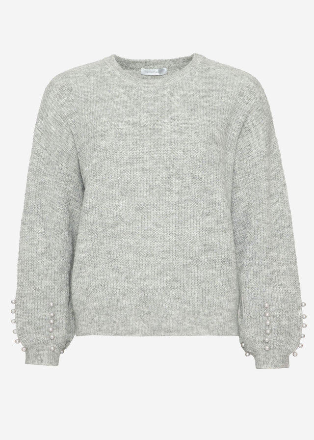 Jumper with pearl details - grey