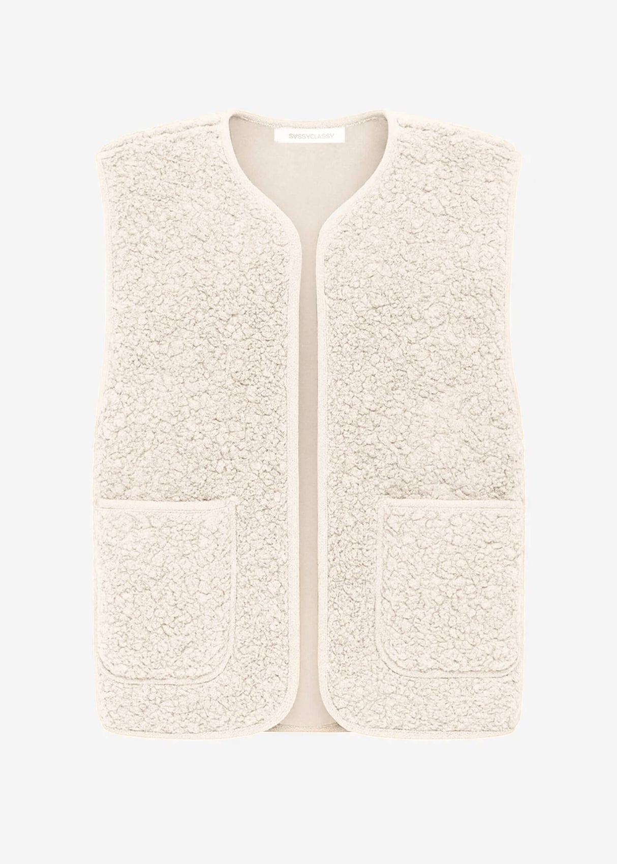 Teddyweste mit Taschen - beige