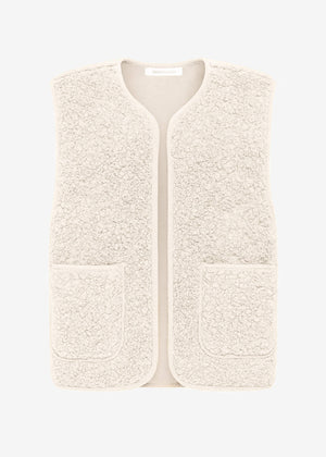 Teddyweste mit Taschen - beige
