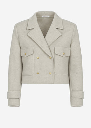 Kurze Jacke mit Reverskragen - grau