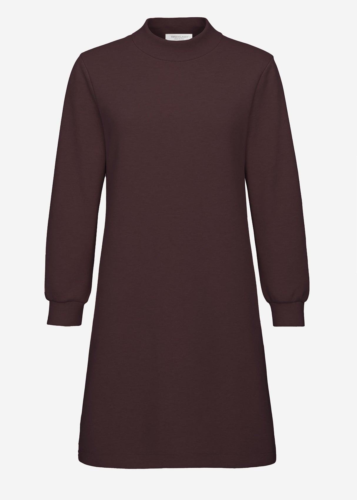 Sweatkleid mit Stehkragen - braun