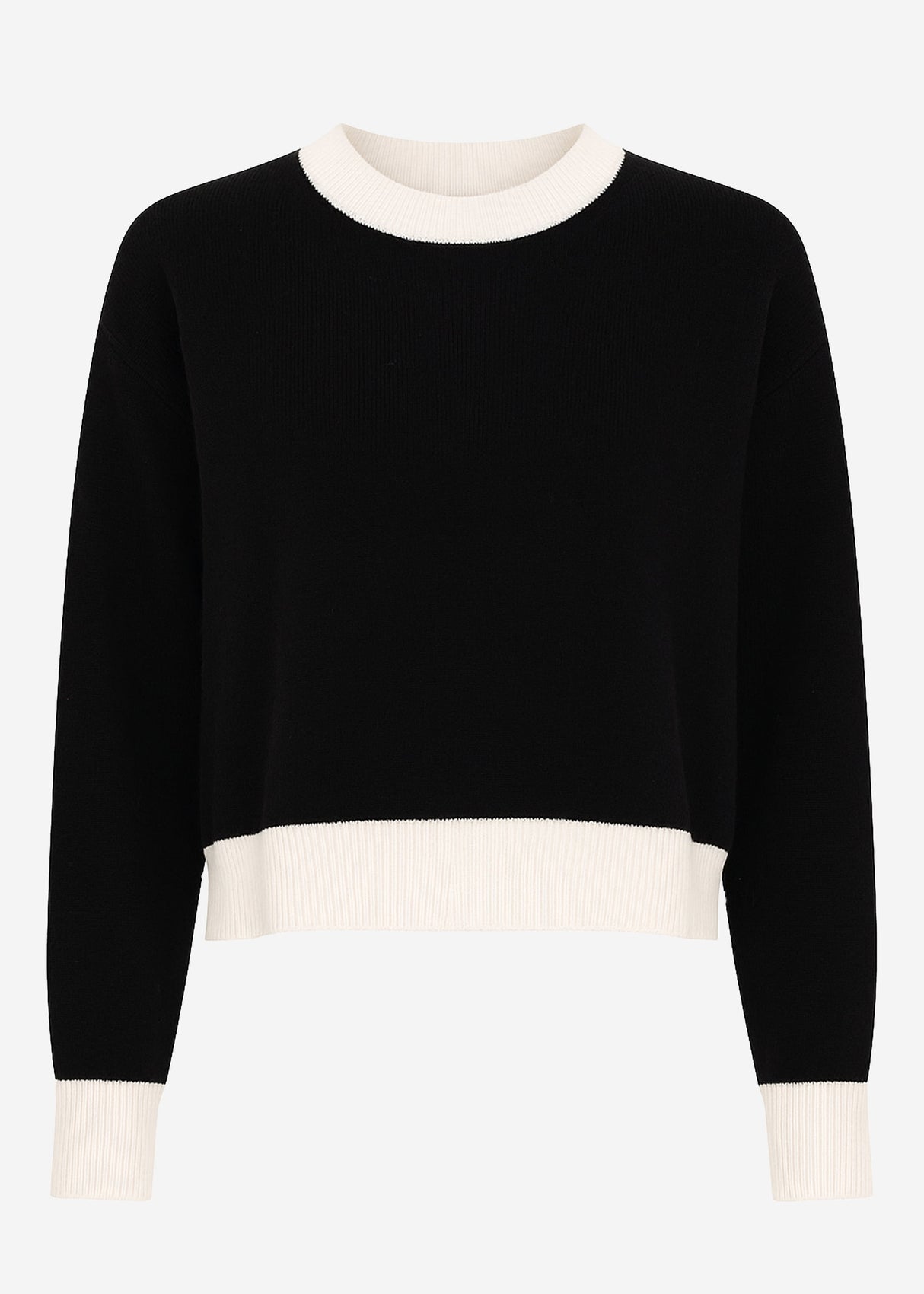 Sweater with off-white cuff details - black