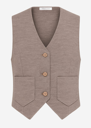 Vest with pockets - taupe