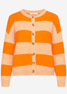 Cardigan mit Blockstreifen - orange