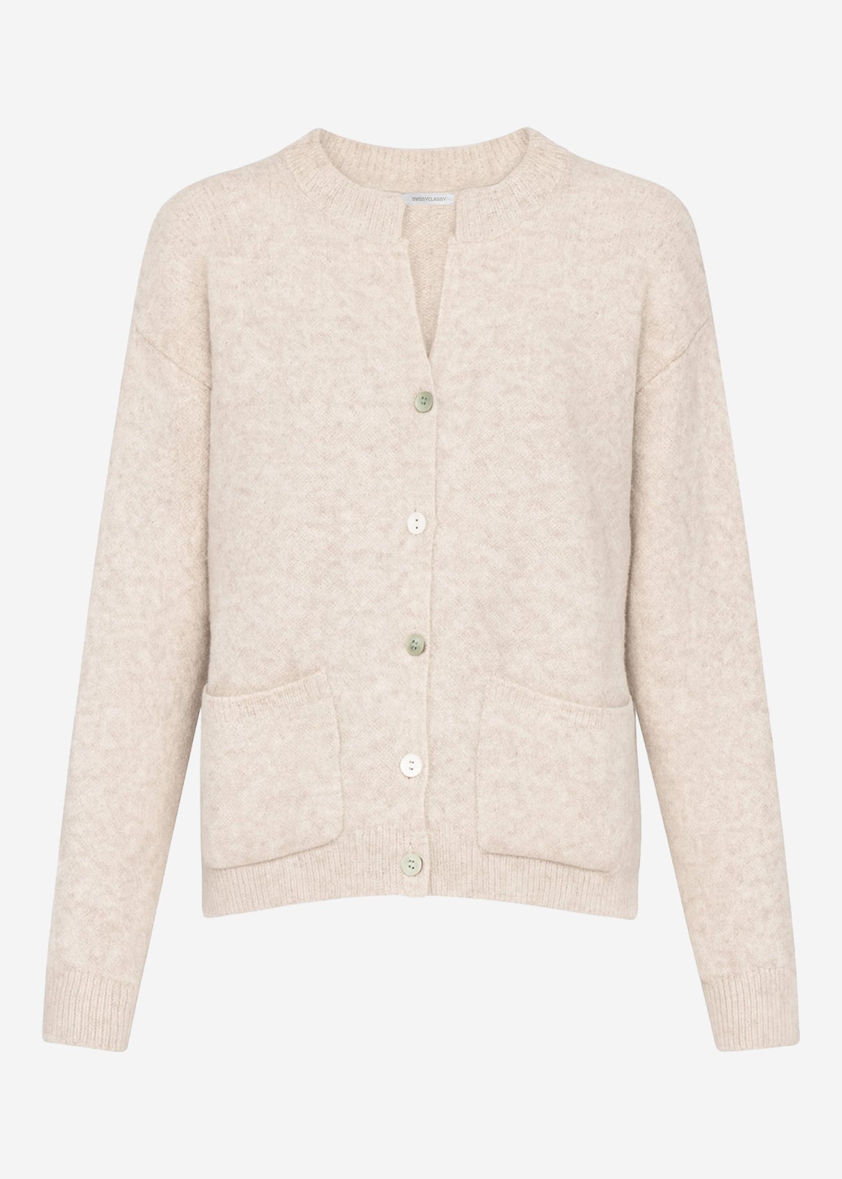 Strickjacke mit aufgesetzten Taschen - greige