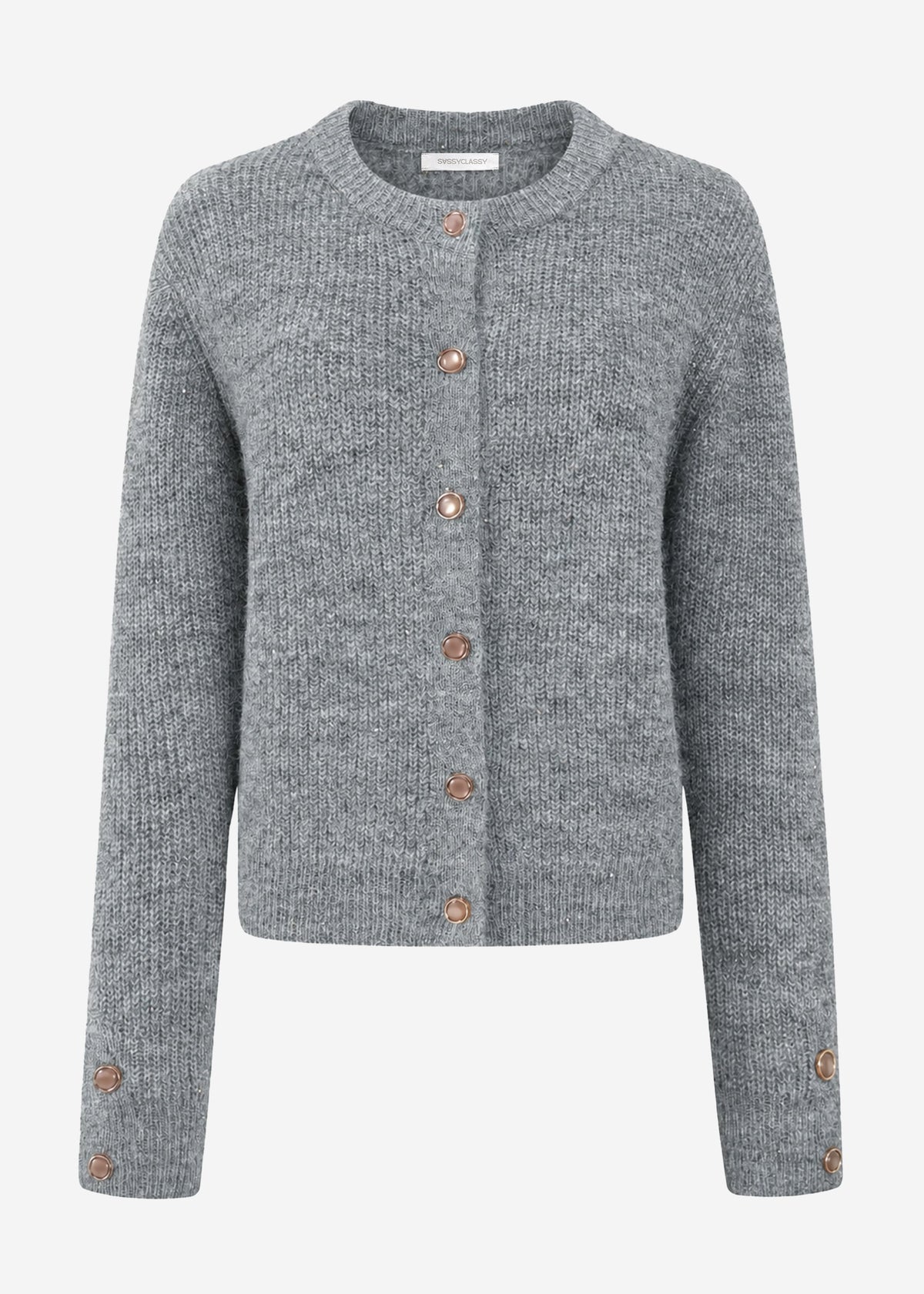 Cardigan with sequins and Lurex - grey