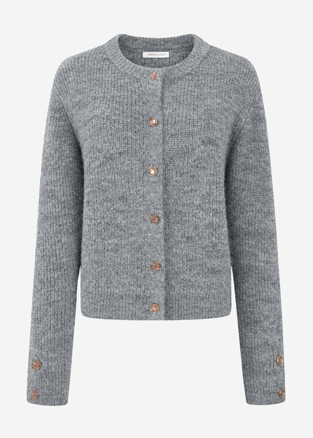 Cardigan mit Pailletten und Lurex - grau