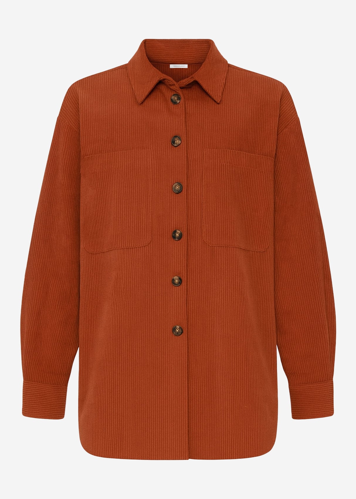 Hemdjacke aus Cord - rostrot