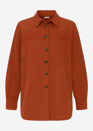 Hemdjacke aus Cord - rostrot