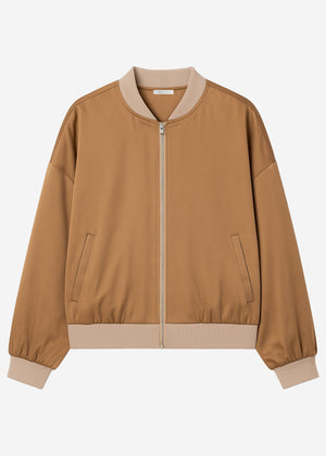 Satin Bomberjacke - camel
