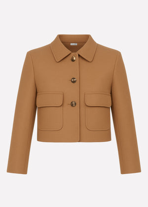 Kurze Jacke mit aufgesetzten Taschen - camel