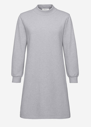 Sweatkleid mit Stehkragen - grau