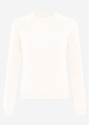 Knitted sweater with cable knit detail - Off-white