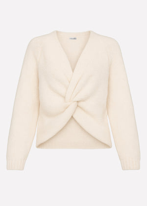 Knitted sweater with knot detail - off-white
