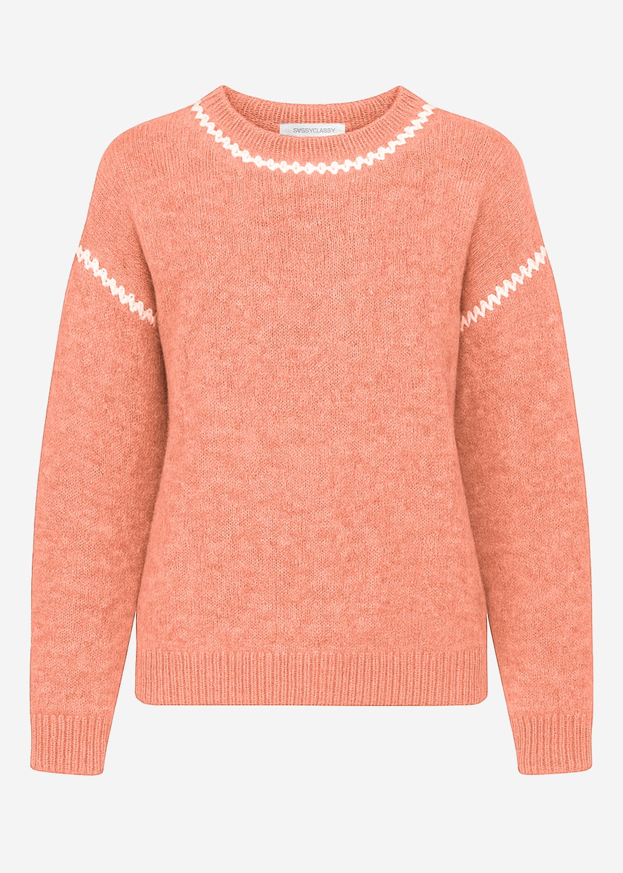 Pullover mit Ziernähten - lachs