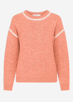 Pullover mit Ziernähten - lachs