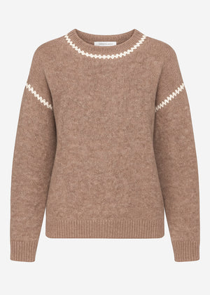 Pullover mit Ziernähten - braun