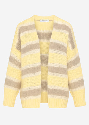Striped oversized cardigan - butter yellow