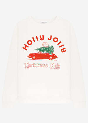Oversized sweatshirt with X-MAS print - Off-white