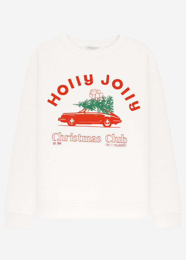 Oversize Sweatshirt mit X-MAS-Print - offwhite