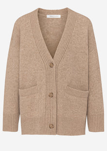 Oversize Cardigan mit Taschen - taupe