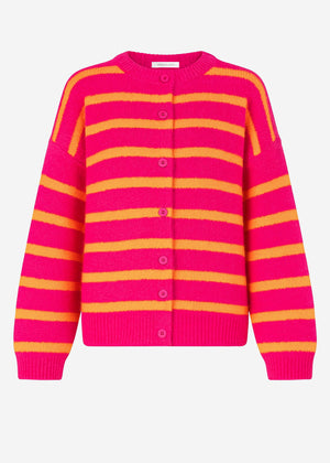 Striped cardigan - orange-pink