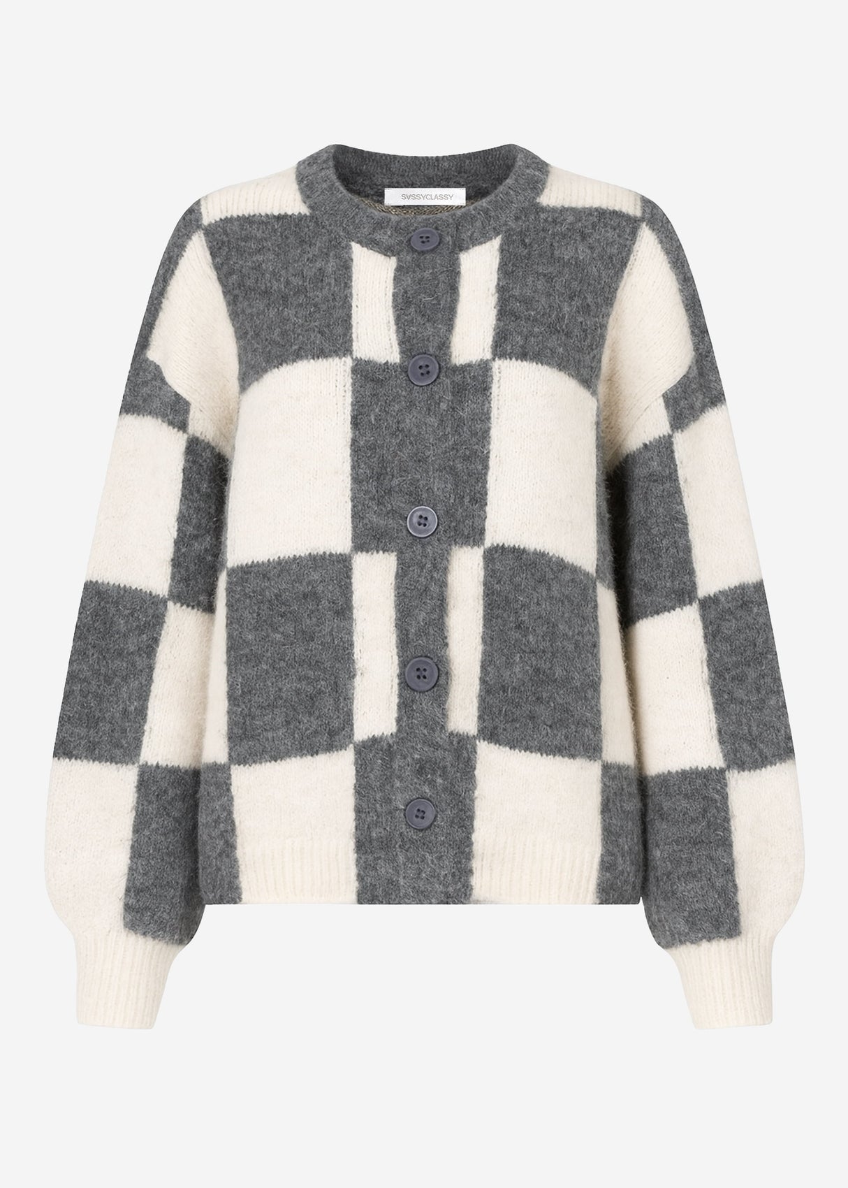 Cardigan im Karomuster - grau
