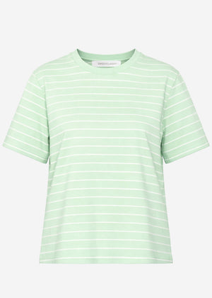 T-Shirt mit schmalen Streifen - grün