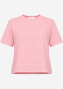 T-Shirt mit schmalen Streifen - rosa