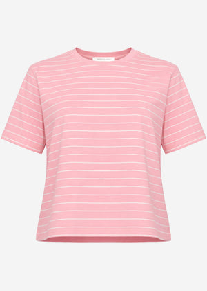 T-shirt with narrow stripes - pink