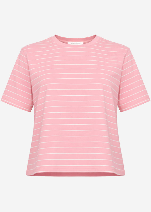 T-Shirt mit schmalen Streifen - rosa
