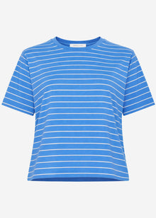 T-Shirt mit schmalen Streifen - royalblau
