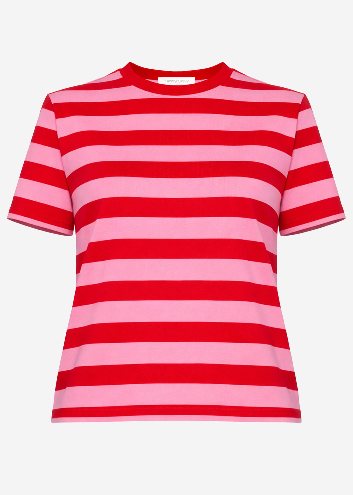 T-shirt with block stripes - red and pink