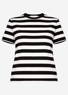 T-Shirt mit Blockstreifen - schwarz-offwhite