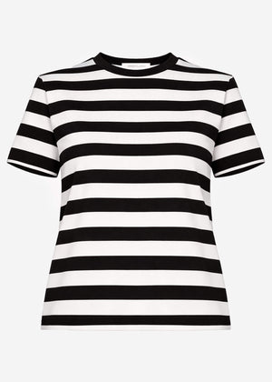 T-Shirt mit Blockstreifen - schwarz-offwhite