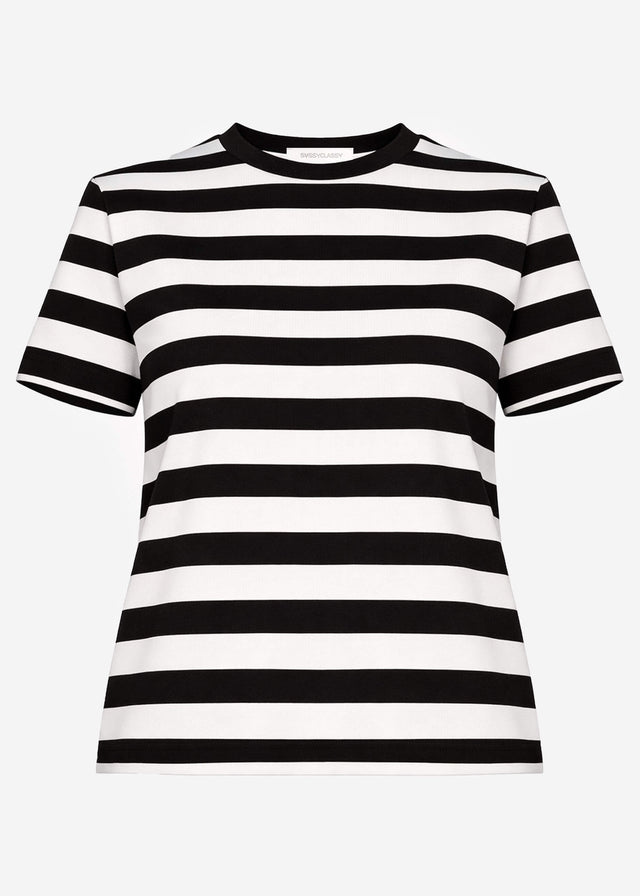 T-Shirt mit Blockstreifen - schwarz-offwhite