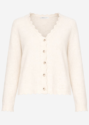 Strickjacke mit Bogenkante - offwhite