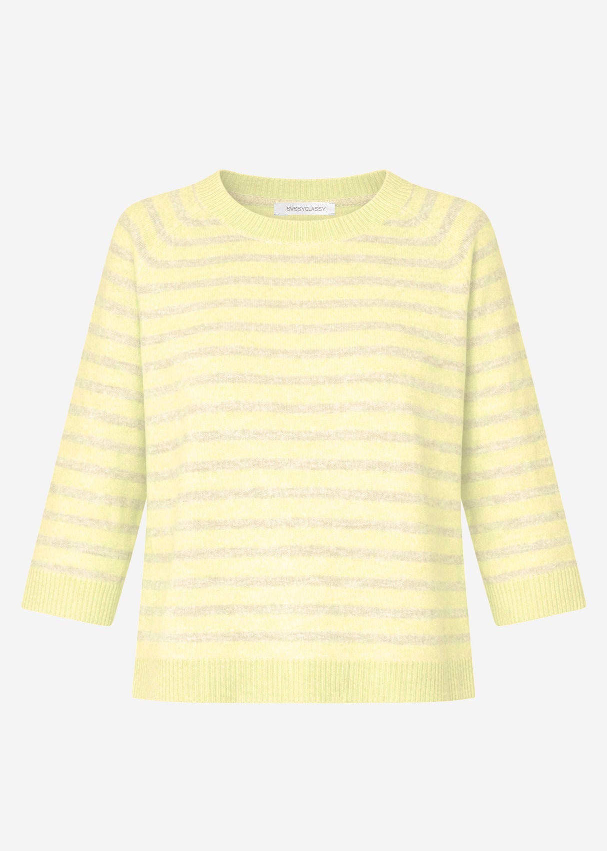 Striped knit top - yellow-taupe