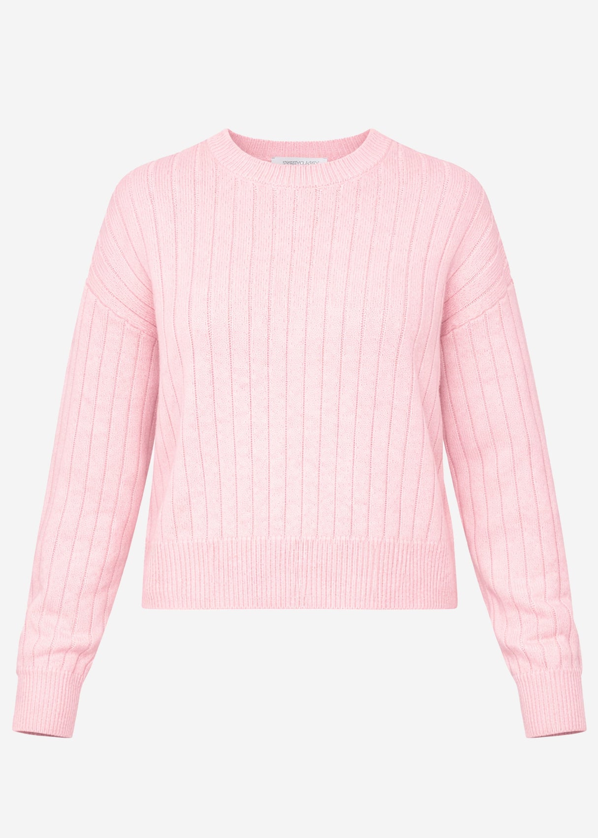 Feinstrickpullover mit strukturierten Streifen - rosa